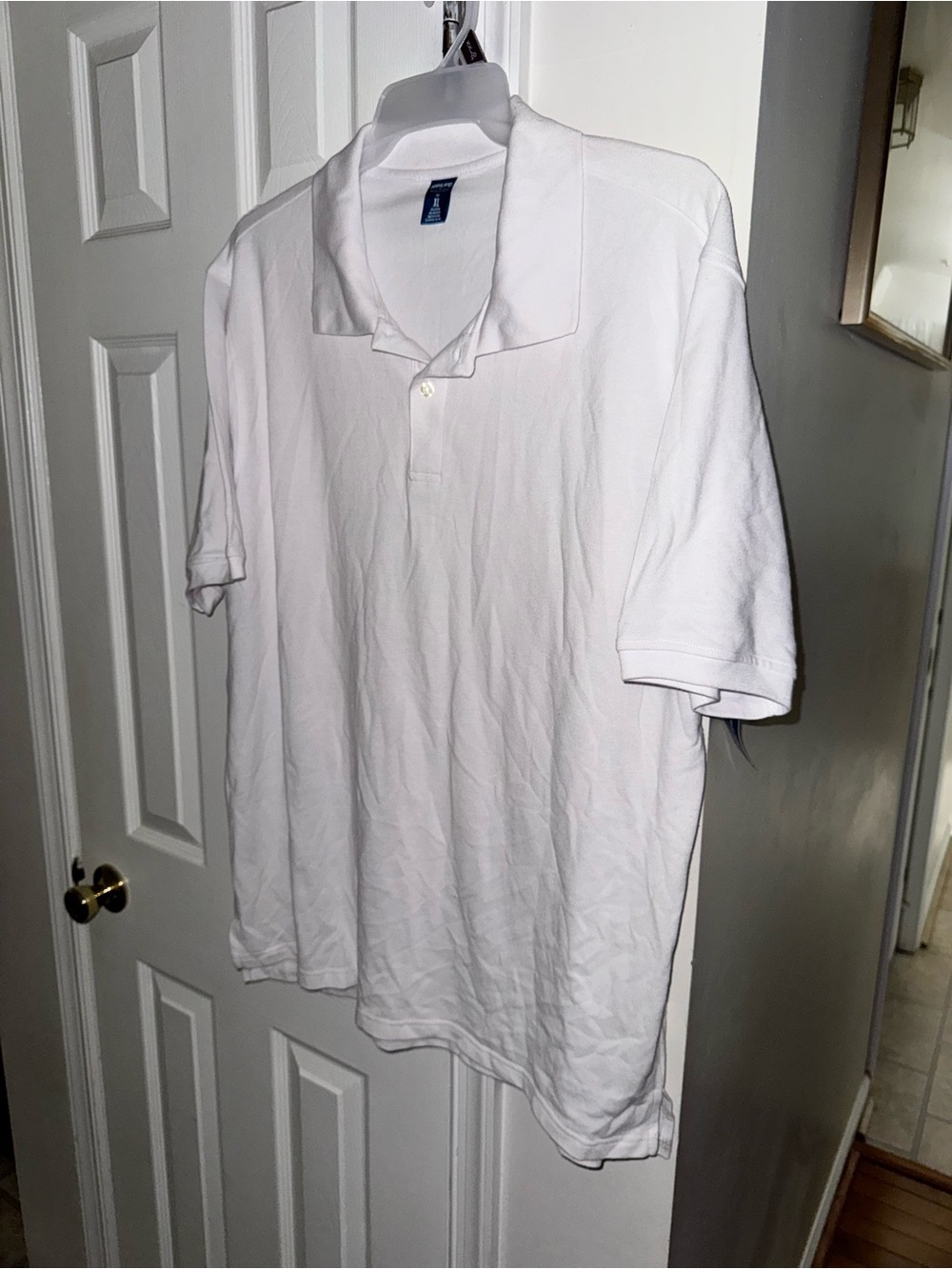 Highland Outfitters Men’s XL White Polo Shirt Short Sleeve 60/40 Cotton Blend - Picture 4 of 6
